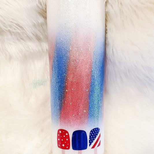 Red, White, and Blue Burst Tumbler