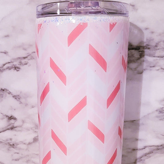 Pink Fishbone Tumbler