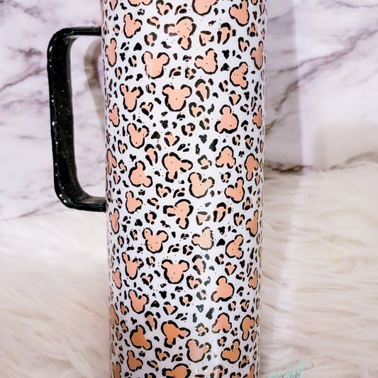 Mickey Leopard Print Handled Tumbler