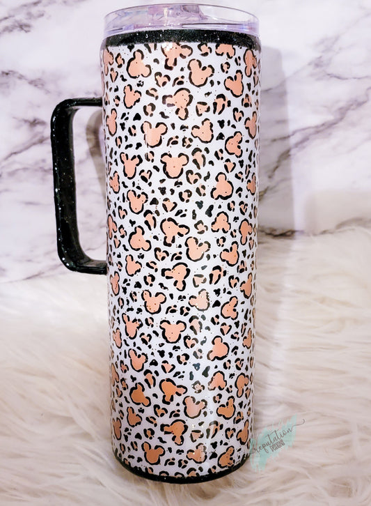 Mickey Leopard Print Handled Tumbler